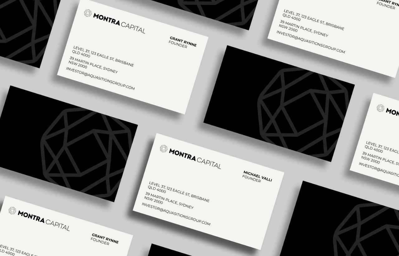 Montra Mockups - Business Cards A collection of Montra Capital business cards